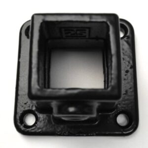 Zwarte vierkante buiskoppeling 11S vierkante voetplaat 25 x 25mm