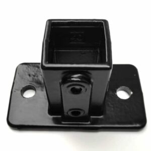 Zwarte buiskoppeling 12S rechthoekige voet 40x40mm, Zwarte buiskoppeling 12S rechthoekige voetplaat 40x40mm
