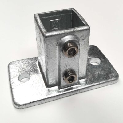 Galva buiskoppeling 12S rechthoekige voet 40x40mm, Galva buiskoppeling 12S rechthoekige voetplaat 40x40mm