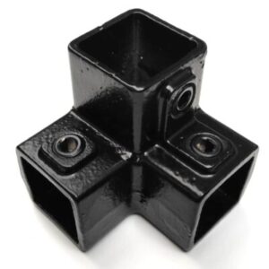 Zwarte vierkante buiskoppeling 18S gesloten hoekstuk 40 x 40mm
