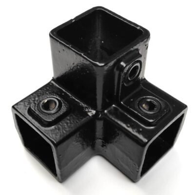 Zwarte vierkante buiskoppeling 18S gesloten hoekstuk 40 x 40mm