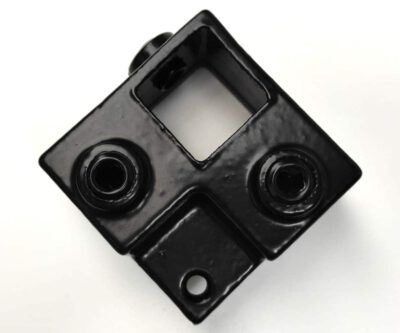 Zwarte buiskoppeling 21S open hoekstuk met inleg 25x25mm