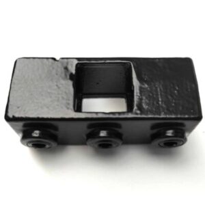Zwarte vierkante buiskoppeling 22S vlak kruisstuk 25 x 25mm