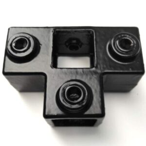 Zwarte vierkante buiskoppeling 24S T-kruisstuk 25 x 25mm