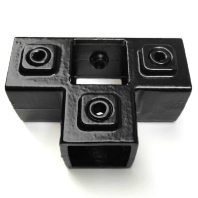 Zwarte vierkante buiskoppeling 24S T-kruisstuk 40 x 40mm