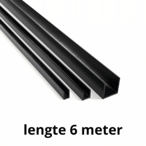 Zwart aluminium U-profiel, zwart u-profiel, zwart alu u-profiel