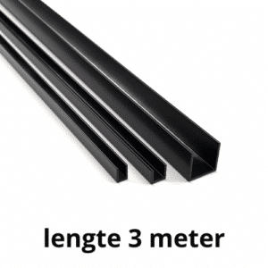Zwart aluminium U-profiel, zwart u-profiel, zwart alu u-profiel