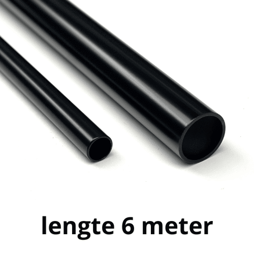 Zwarte ronde aluminium buis, steigerbuis