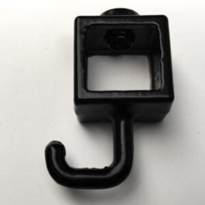 Zwarte vierkante buiskoppeling 64S kledinghaak 25 x 25mm