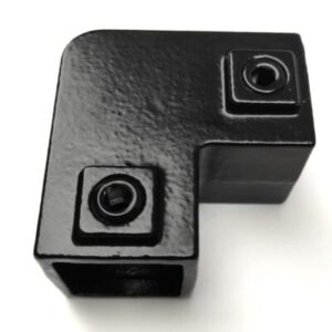 Zwarte vierkante buiskoppeling 6S bocht 90° 40 x 40mm