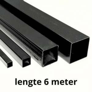 Zwarte stalen profielen, zwart gepoedercoat, zwarte vierkante kokers