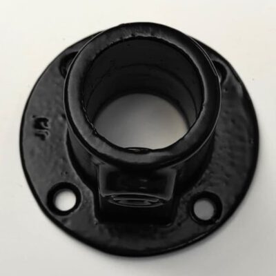 Zwarte buiskoppeling A10T doorlopende ronde voet of muursteun 26,9mm