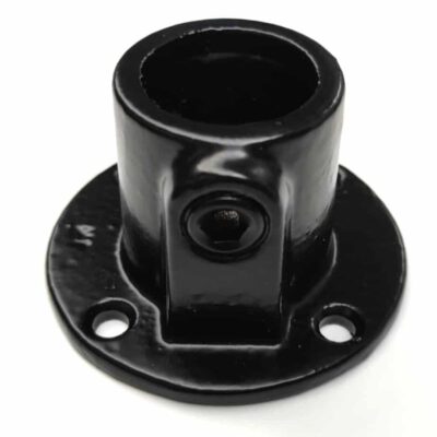 Zwarte buiskoppeling A10T doorlopende ronde voet of muursteun 26,9mm