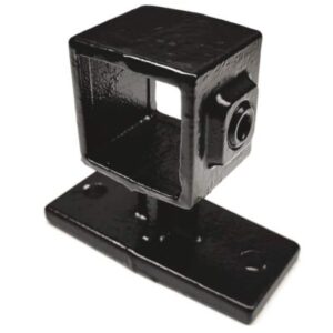 Zwarte vierkante buiskoppeling 34S muursteun of leuningdrager 40 x 40mm
