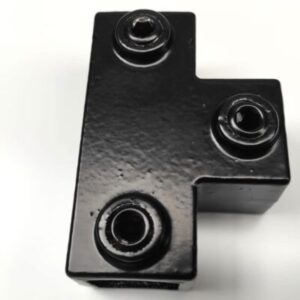 Zwarte vierkante buiskoppeling 4S lang T-stuk 40 x 40mm