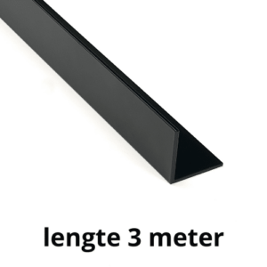 Zwart L-profiel 3 meter