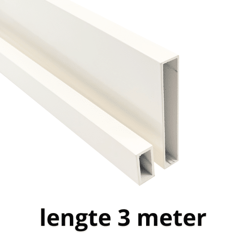 Witte aluminium profielen, witte alu profielen, witte kokers, witte rechthoekige kokers, witte aluminium koker